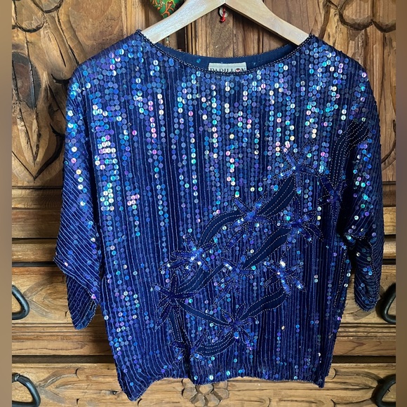 Vintage Papillon Sequin Top and Skirt - could not find size - Picture 1 of 9